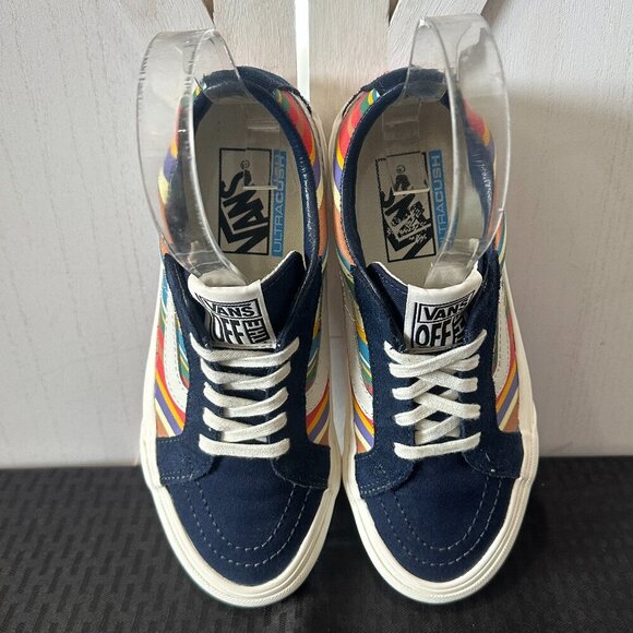 Vans SK8 Low Reissue Retro Stripes Sneakers in Dress Blue - Picture 8 of 10